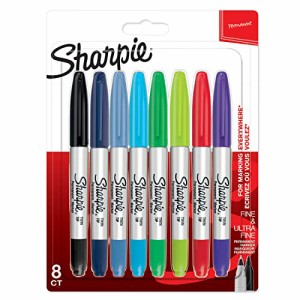 Sharpie シャーピー 油性マーカー ツイン 8本 セット F 中字/UF 極細 油性ペン 2065409