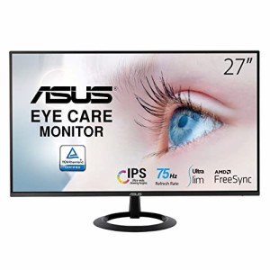 ASUS モニター Eye Care VZ27EHE 27インチ FHD 1080p /フルD/IPS/75Hz/1ms/薄さ6.5mm/HDM