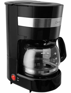 dretec コーヒーメーカー 全自動 ドリップ式 一人用 小さい 4杯 0.65L 濃さ2段階調整 ガラスサーバー CM-101 ブラック