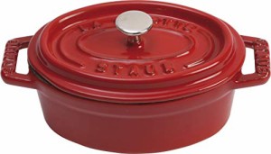 staub ストウブ 「 ミニ ピコ ココット オーバル チェリー 11cm 」 小さい 両手 ホーロー 鍋 【日本正規販売品】 La Coco