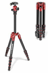 Manfrotto 三脚 Elementトラベル三脚 スモール レッド アルミ製 最大耐荷重4kg 5段 コンパクト ミラーレス一眼 運動会 旅