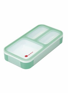 フードマン 弁当箱 立てて運べる 薄型弁当箱 400ml ミントグリーン 汁漏れしにくい Wシーリング 4点ロックでしっかり固定 シービージャパ