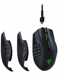 Razer Naga Pro ワイヤレス ゲーミングマウス 最大20ボタン サイドボタンを2/6/12ボタンに付け替え可能 高速無線 20000