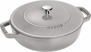 staub ストウブ 「 ブレイザー ソテーパン グレー 26cm 」 大きい 両手 鋳物 ホーロー 鍋 すき焼き IH対応 【日本正規販売品】