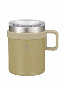 シービージャパン マグカップ フタ付き 真空断熱 ステンレス 2層構造 ベージュ 350ml 保温 保冷 KEMI マグ SANTECO