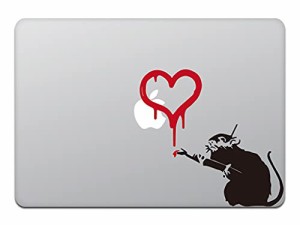 カインドストア MacBook Air/Pro 11 / 13インチ マックブック ステッカー シール ラブ ラット バンクシー LOVE RA