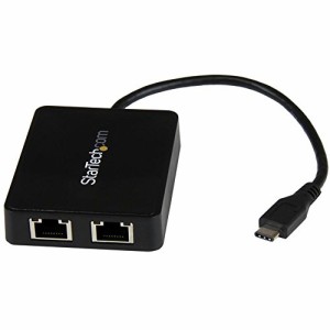 StarTech.com USB-C接続2ポートギガビット有線LAN変換アダプタ USB 3.0 Aポート x1付き USB Type-C(オス