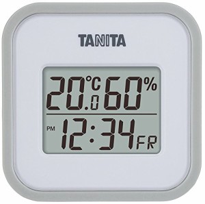 タニタ(Tanita) 温湿度計 時計 カレンダー 温度 湿度 デジタル 壁掛け 卓上 マグネット グレー TT-558 GY