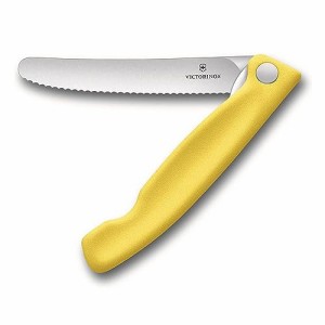 VICTORINOX(ビクトリノックス) ペティナイフ フォールディングパーリングナイフ 波刃 11cm イエロー 折りたたみ スイスクラシック