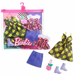 バービー(Barbie) ファッション2パック ローズ&イエロー 【着せ替え人形用ドレス アクセサリー】【専用収納ケース付き】【3歳~】 GRC