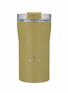 シービージャパン タンブラー 蓋付き 真空断熱 ステンレス 2層構造 ベージュ 350ml ロック式飲み口 KARIBAタンブラー SANTEC