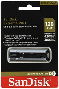 128GB SanDisk サンディスク USBメモリー ExtremePro USB3.1(Gen 1)対応 R:420MB/s W380MB