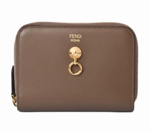 フェンディ 財布 FENDI　ファスナー式折財布/BY THE WAY カーフレザー ブラウン/ブラック 8M0401 未使用【中古】