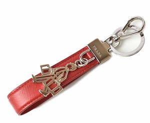 プラダ キーリング/キーホルダー/バッグチャーム メンズ PRADA ポーターモチーフ 2PP125 053 F068Z ROSSO/ロッソ未使用【中古】