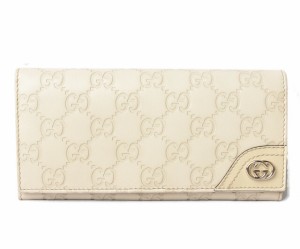 グッチ 財布 GUCCI 長財布 グッチシマ アイボリー 216589 未使用【中古】