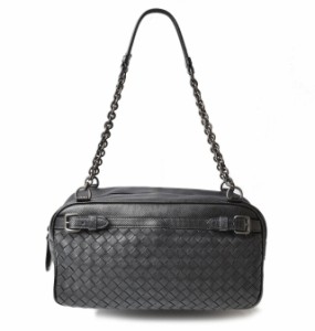 ボッテガヴェネタ ショルダーバッグ/チェーンバッグ BOTTEGA VENETA　バッグ イントレチャート/型押しレザー ブラック【中古】