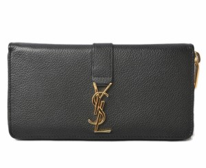 サンローランパリ 財布 SAINT LAURENT PARIS 長財布/ファスナー式 ブラック 414570 B680J 1000 NERO/ブラック 未使用【中古】