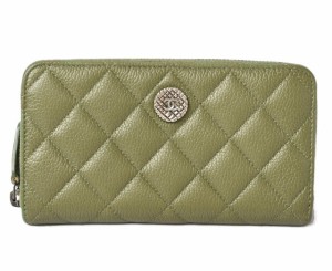 シャネル 財布/ラウンドファスナー ミディアム ウォレット CHANEL キルティング マトラッセ キャビアスキン モスグリーン【中古】