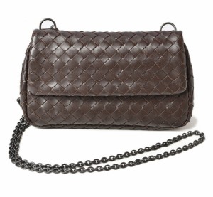 ボッテガヴェネタ ショルダーバッグ/クラッチバッグ BOTTEGA VENETA　ショルダーチェーン付 ダークブラウン【中古】