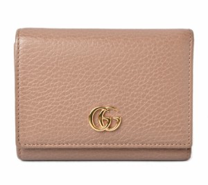 グッチ 未使用 ミニ財布/三つ折り GUCCI 折財布 474746 PETITE MARMONT/プチマーモント ピンクベージュ【中古】