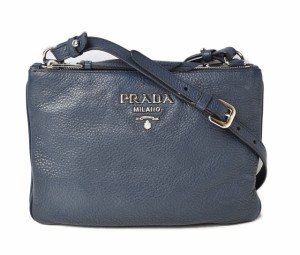 プラダ ショルダーバッグ/クラッチバッグ 2way PRADA VIT DAINO/鹿革 BALTICO/ネイビー【中古】