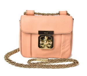 クロエ ミニバッグ/チェーンショルダーバッグ Chloe バッグ ELISIE/エルシー レザー ピンクベージュ【中古】