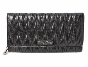 ミュウミュウ 財布 miumiu 長財布 5M1365 MATELASSE’LUX/マテラッセ NERO/ブラック アウトレット 未使用【中古】