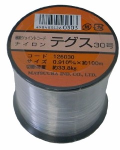 まつうら工業 ナイロン製 テグス30号 太さ約0.91mm 長さ100m ボビン巻