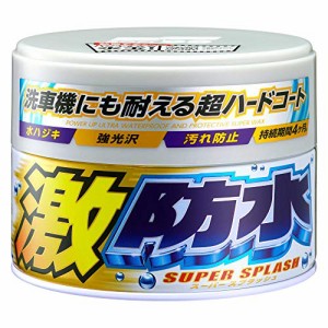 ソフト99(SOFT99) ワックス WAX 激防水WAX ホワイト 300g 自動車塗膜の保護・艶出し用 スポンジ 00341