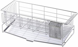 下村企販 水切りかご 水切りバスケット 3~4人用 【日本製】 ステンレス 箸置き付 41495 燕三条