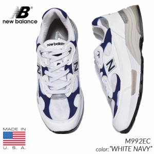 NEW BALANCE M992EC  WHITE NAVY ニューバランス スニーカー 