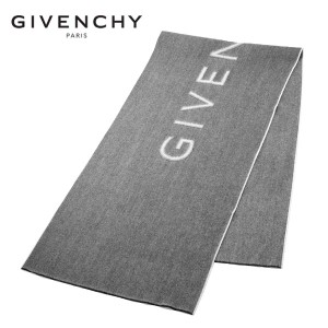 ジバンシー GIVENCHY ウールマフラー ストール（グレー×ホワイト）ブランド 新作 ギフト 祝い 誕生日 バースデー クリスマス 成人式 プ