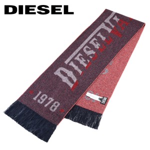 ディーゼル DIESEL マフラー ウール混マフラー ロゴ メンズ（レッド）ブランド 新作 ギフト 祝い 誕生日 バースデー 父の日 プレゼント D