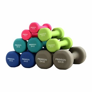 2kgx 2 PROIRON ダンベル 2kg 2個セット 筋トレ ダンベル ?? ウエイト カラー ダンベル 鉄アレイ dumbbell (フルーツグリーン)