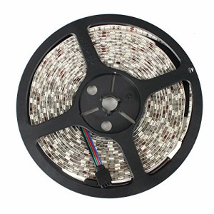 DC12V LEDテープライト 単体 フルカラーRGB 防水 5M SMD5050 300連 白ベース 切断可能