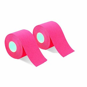 ピンク 2巻入 テーピングテープ キネシオ テープ 筋肉・関節をサポート 伸縮性強い 汗に強い パフォーマンスを高める 5cm x 5m （ピンク