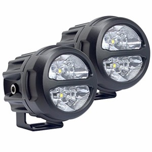 20W 狭角 x2個 LEDフォグランプ バイク用 20W オートバイ サブライト 10°狭角ビーム 作業灯 スポット 前照灯 補助照明 6000K 白光 12V 2