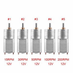 15RPM DCギヤモータ 減速モータ 歯車モーター 12V 高トルク 低騒音 高負荷運転可能 低速メタルギヤモータ 電動歯車減速モーター 15?200RP