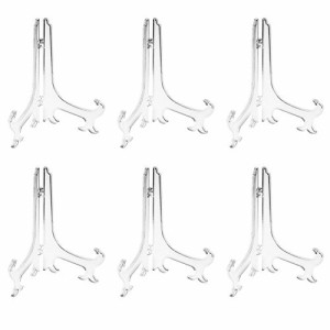 透明_10号(6個セット) プラスチックプレートスタンド 皿立 写真立て 本立て 透明 10号(6個セット)
