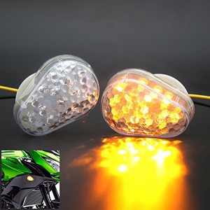 クリアレンズ BSK 汎用 オートバイ 超高輝度LED ウインカー インジケータ 川崎忍者Z800 Z1000 ZX6R 636 ZX7R Z1000SX/650R/400R ZZR600 Z