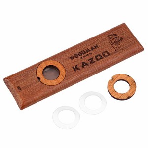 Alomejor 純木製 カズー 音楽玩具 Kazoo 音楽愛好家対応 ギフト 膜・カバー・収納ケース付き