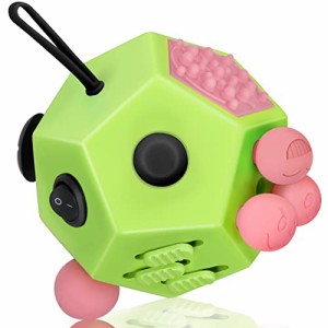 グリーン VCOSTORE フィジェットキューブ 12面 fidget cube ストレス解消 グッズ 減圧 リリーフ 玩具 おもちゃ 大人 子供(グリーン)