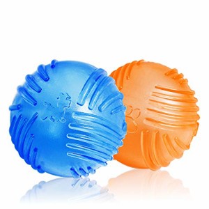 ??色 ＆ オレンジ色 WeinaBingo 犬用 玩具ボール おもちゃ 耐久性 耐噛みトレーニングのおもちゃ インタラクティブおもちゃ 押し出す音を