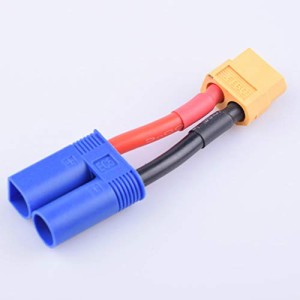 Hengfuntong-Elec 充電用コネクター 変換コード XT60メス/EC5 オス 2個 2pcs XT60 Female connector to EC5 male connector 12awg 30mm