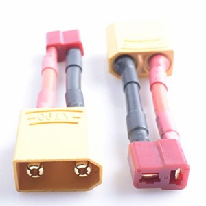 Hengfuntong-Elec 充電用コネクター 変換コード XT90 オス/T型2ピンメス 2個 2pcs XT90 male to T female 12AWG 30MM for battery charge