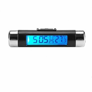 3In1車の空気出口車の電子時計ブルーLCDデジタルディスプレイ（時計+日付+温度）車の自動温度計時計自動車アクセサリー車の温度計時計