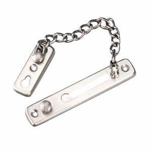 ドアチェーン-シルバー ドアチェーン 玄関 ステンレスドアチェーン チェーンロック Door Chain Lock 部屋 ドアガード 玄関 押しボタン式