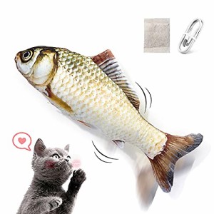 Namsan 猫 おもちゃ 魚 電動 キャットニップ 鯉 ぬいぐるみ 魚 おもちゃ USB充電 猫運動不足 ストレス解消 爪磨き 噛むおもちゃ 電気猫用