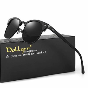 ブラック [Dollger] 偏光 サングラス スポーツサングラス お釣り メンズ レディース 調光サングラス 超軽量 UV400紫外線反射光眩しい光カ