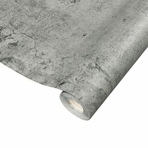 クラック・ライトグレー(60cm*10m、約3.7畳) QD-BYM 壁紙シール はがせる 壁紙 グレー 簡単貼付シール コンクリート調 クラック 60cm×10